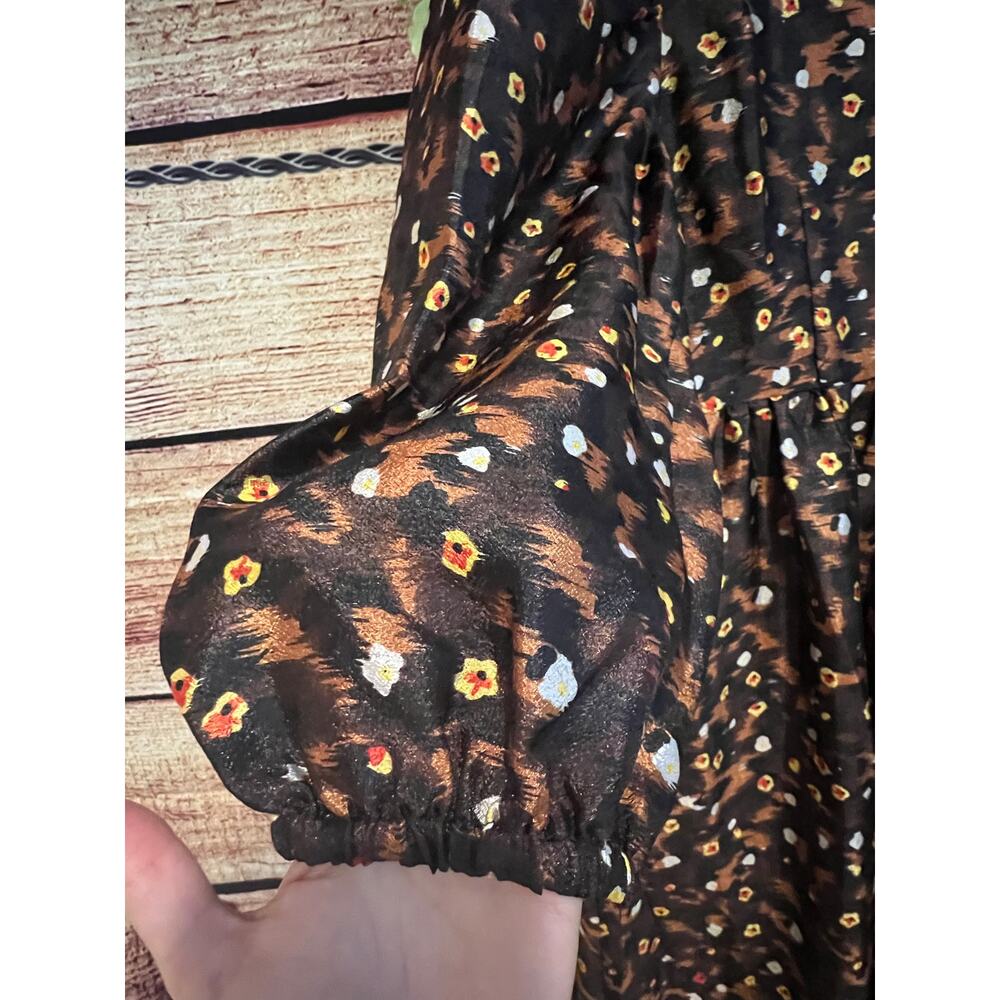 Baum Und Pferdgarten Asana Midi Dress in Cheetah Garden Floral EU 42 US 12 NWOT - Picture 5 of 7